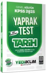 2025 KPSS Tarih Genel Kültür Çek Kopart Yaprak Test Yediiklim Yayınları