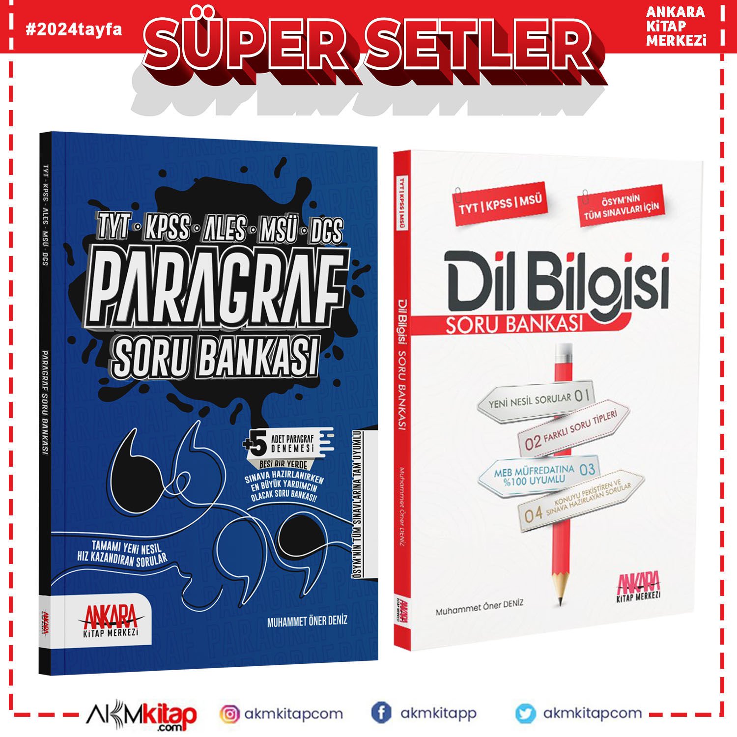 Ankara Kitap Merkezi Dil Bilgisi ve Paragraf Soru Bankası Seti 2 Kitap