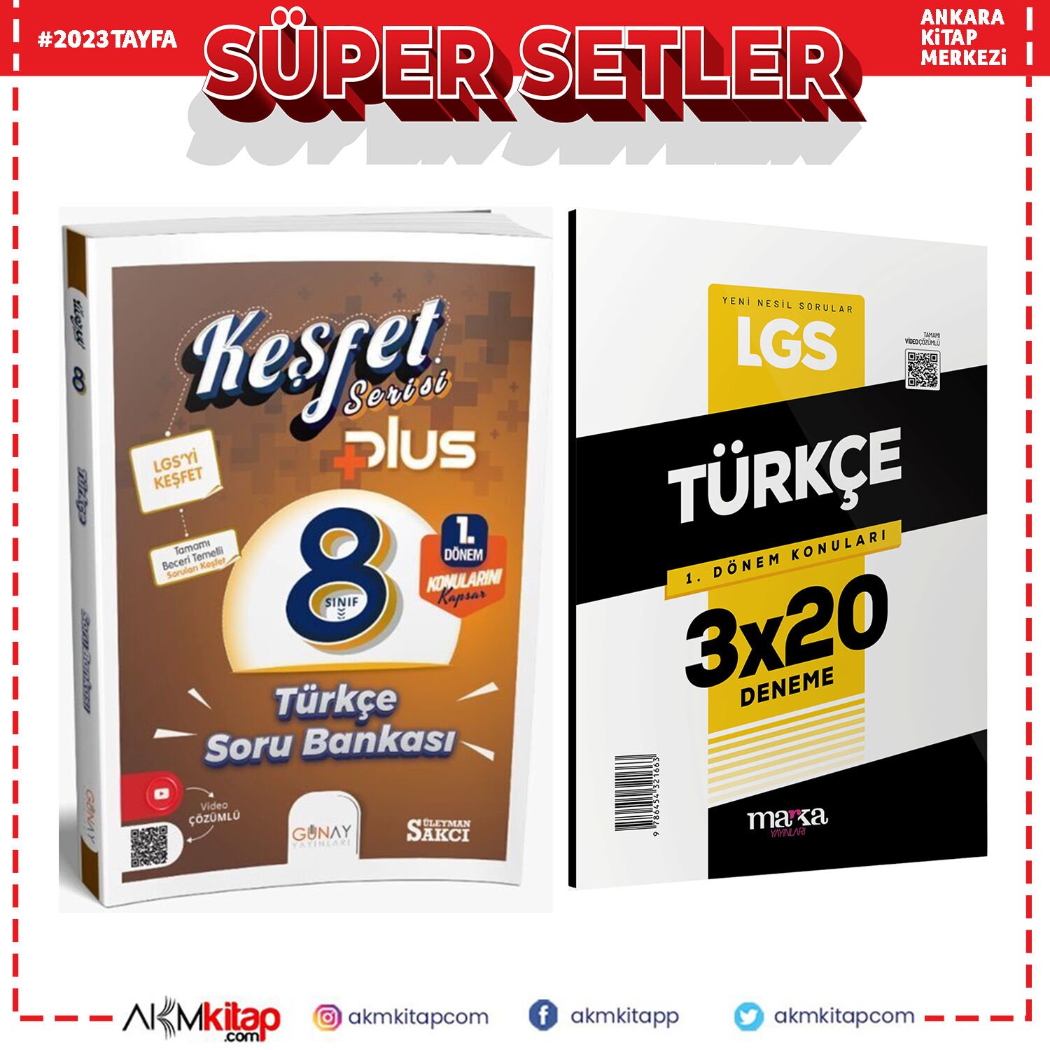 Günay 8.Sınıf Keşfet 1.Dönem Türkçe Soru ve Marka Deneme Seti 2 Kitap