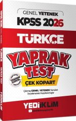 2026 KPSS Genel Yetenek Türkçe Çek Kopart Yaprak Test Yediiklim Yayınları