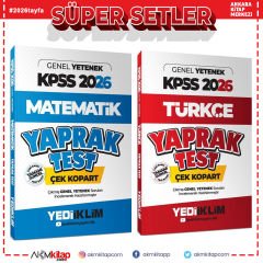 Yediiklim Yayınları 2026 KPSS Genel Yetenek Türkçe ve Matematik Çek Kopar Yaprak Test Seti 2 Kitap