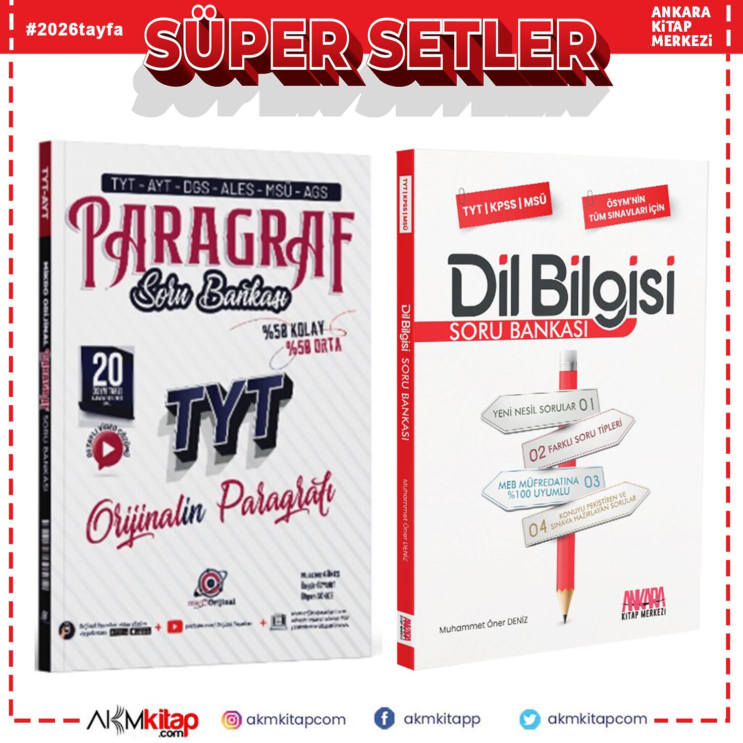 Orijinal Yayınları TYT Paragraf Mikro ve AKM Dil Bilgisi Soru Bankası Seti 2 Kitap