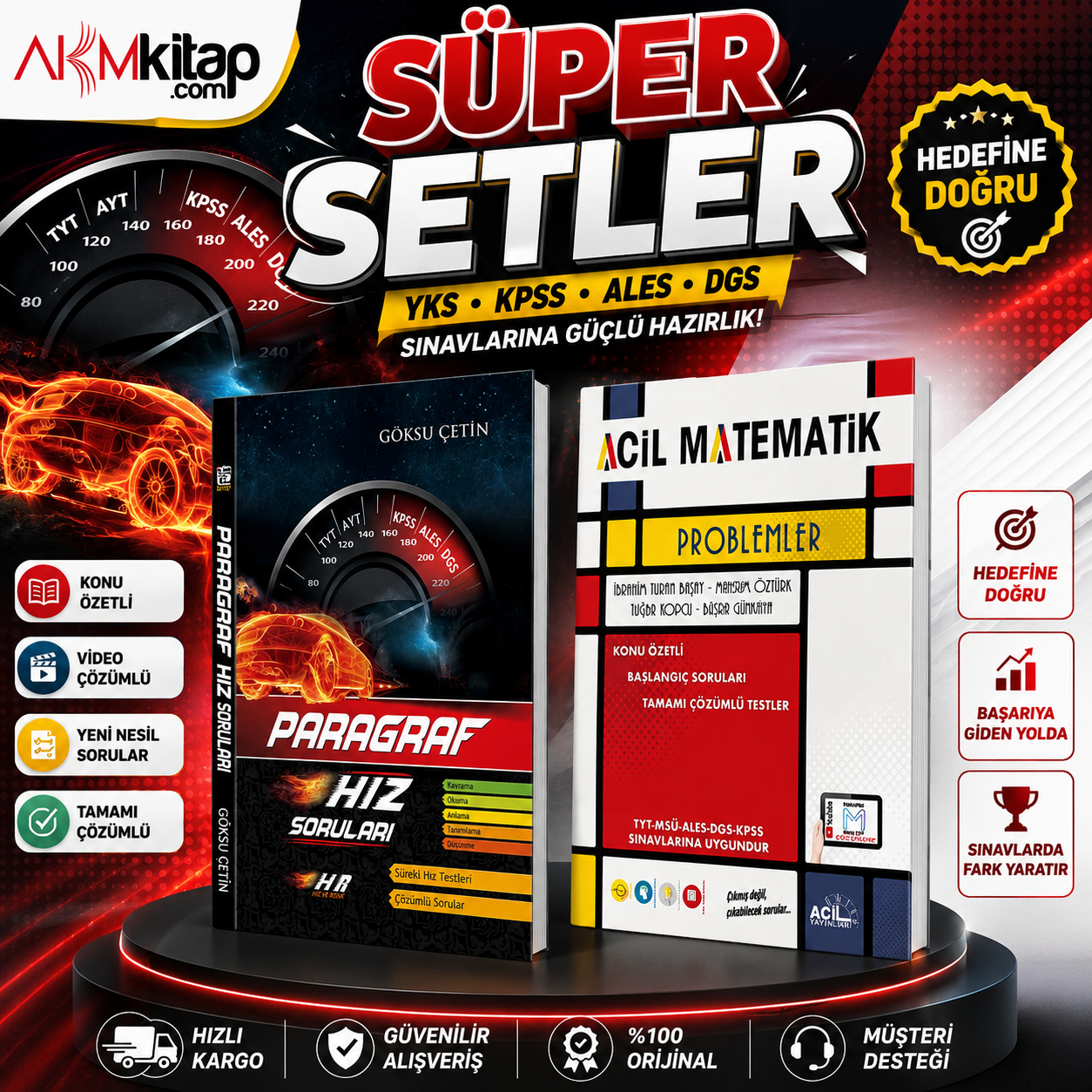 Hız ve Renk Paragraf ve Acil Yayınları Problemler Soru Bankası 2 Kitap Set