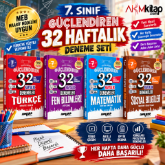 Ankara Yayınları 7.Sınıf Güçlendiren 32 Haftalık Deneme Seti 4 Kitap