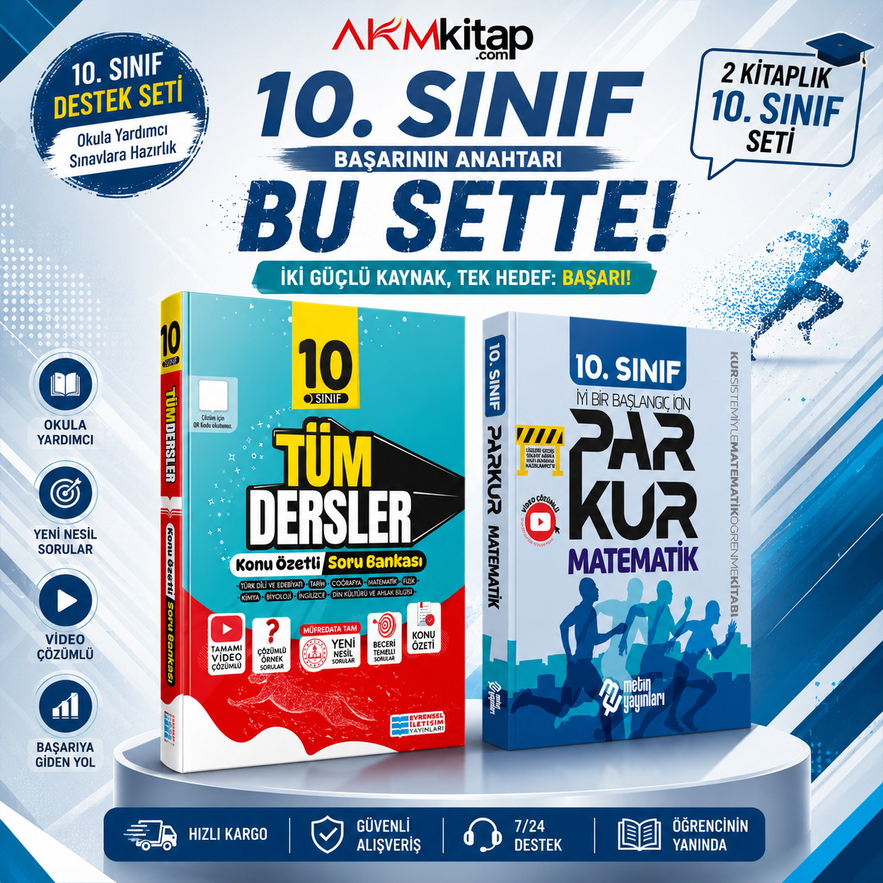 10.Sınıf Evrensel İletişim Tüm Dersler Soru Bankası ve Metin Yayınları Matematik Soru Bankası Seti 2 Kitap
