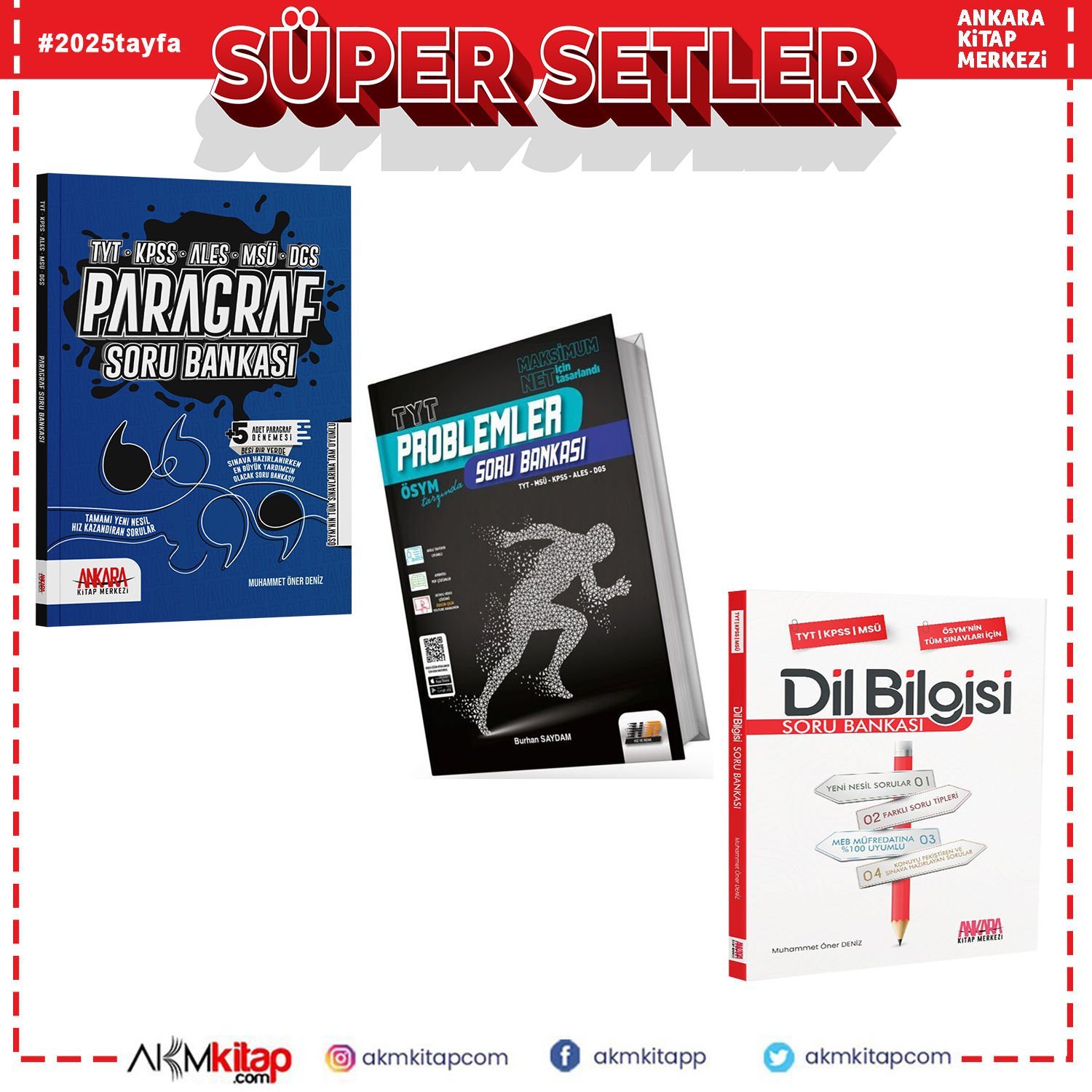 Ankara Kitap Merkezi Dil Bilgisi Paragraf ve Hız Renk Problemler Soru Bankası Seti 3 Kitap