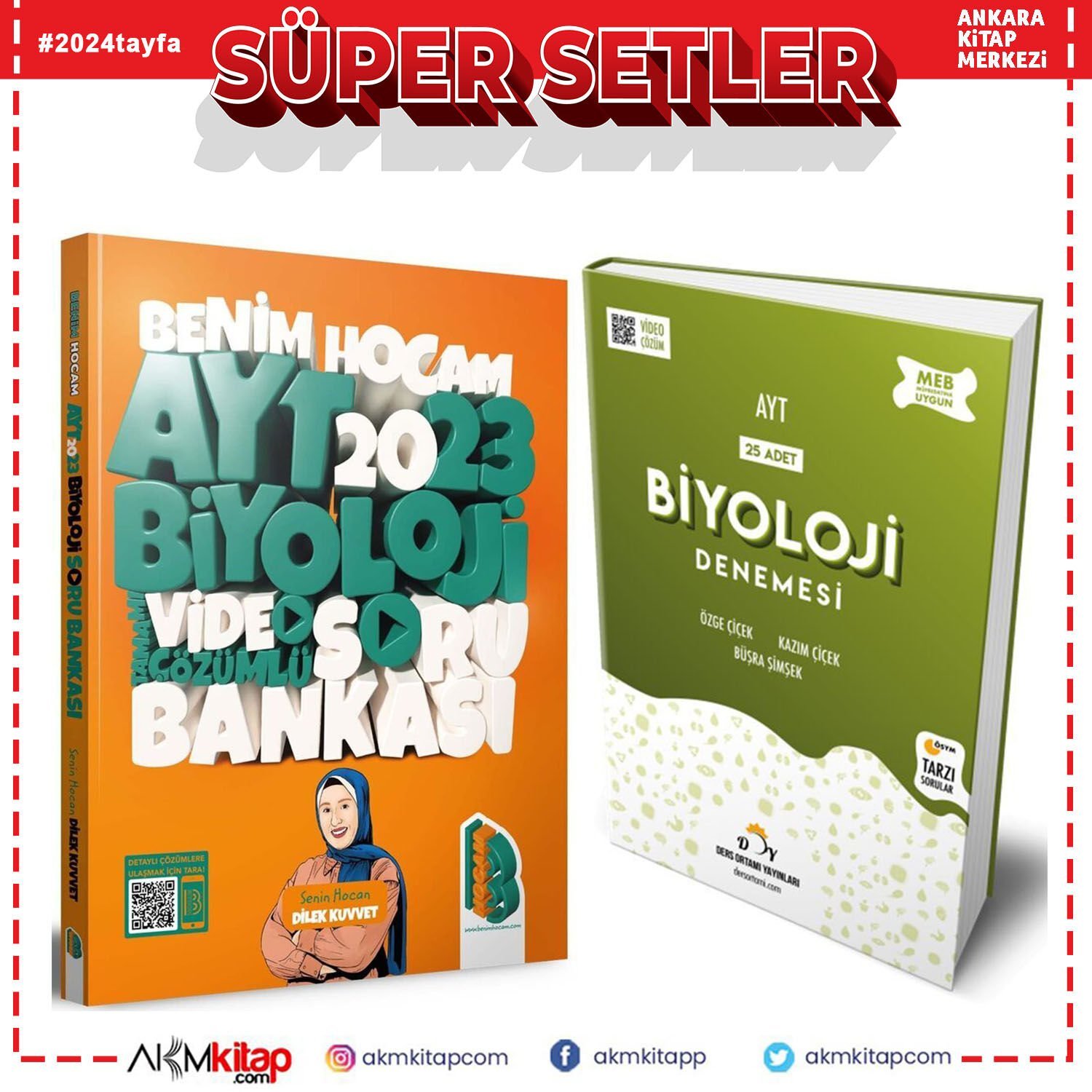 Benim Hocam 2023 AYT Biyoloji Soru Bankası ve Ders Ortamı Deneme Seti 2 Kitap