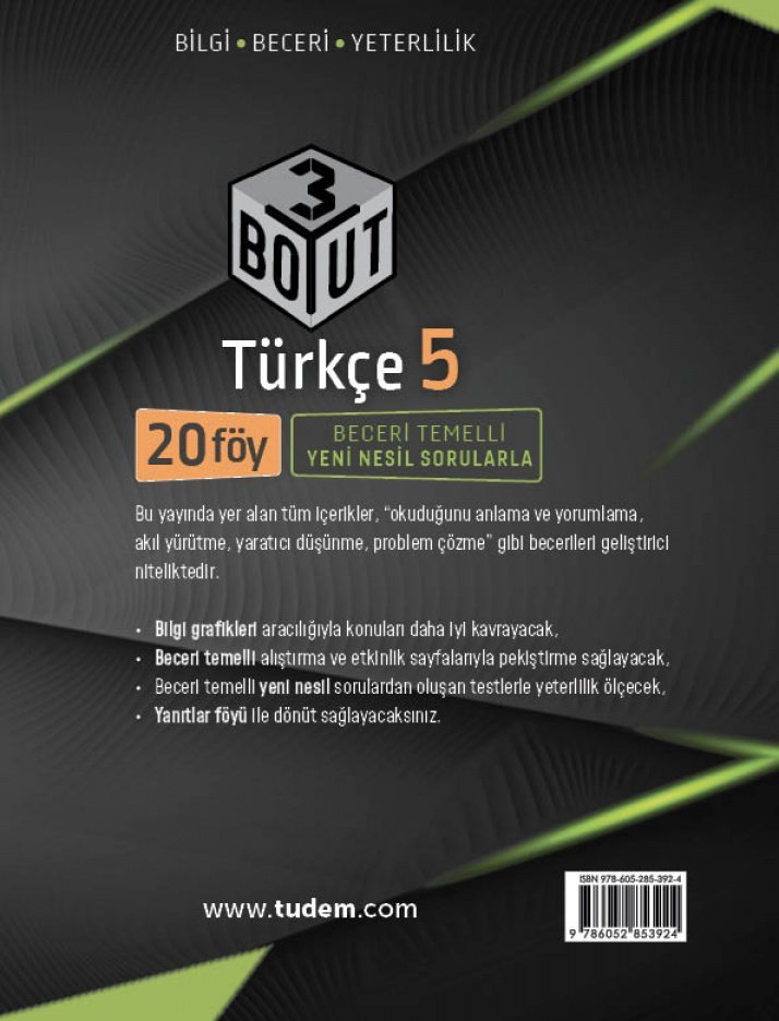 5. Sınıf Türkçe 3 Boyut Tudem Yayınları