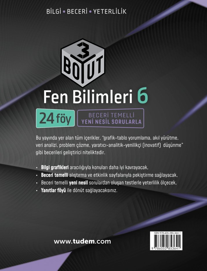 6. Sınıf Fen Bilimleri 3 Boyut Föy Tudem Yayınları