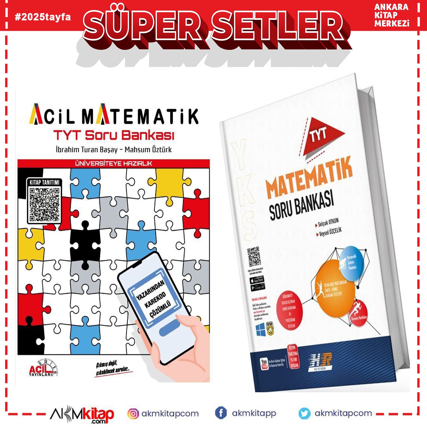 Hız ve Renk TYT Matematik ve Acil TYT Matematik Soru Bankası 2 Kitap Set