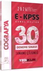 2026 E KPSS Tüm Adaylar İçin Genel Kültür Coğrafya Tamamı Çözümlü 30 Deneme Sınavı Yediiklim Yayınları