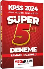 2024 KPSS Genel Yetenek Genel Kültür Tamamı Çözümlü Süper 5 li Deneme Yediiklim Yayınları