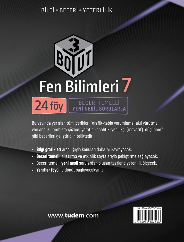 7. Sınıf Fen Bilimleri 3 Boyut Tudem Yayınları