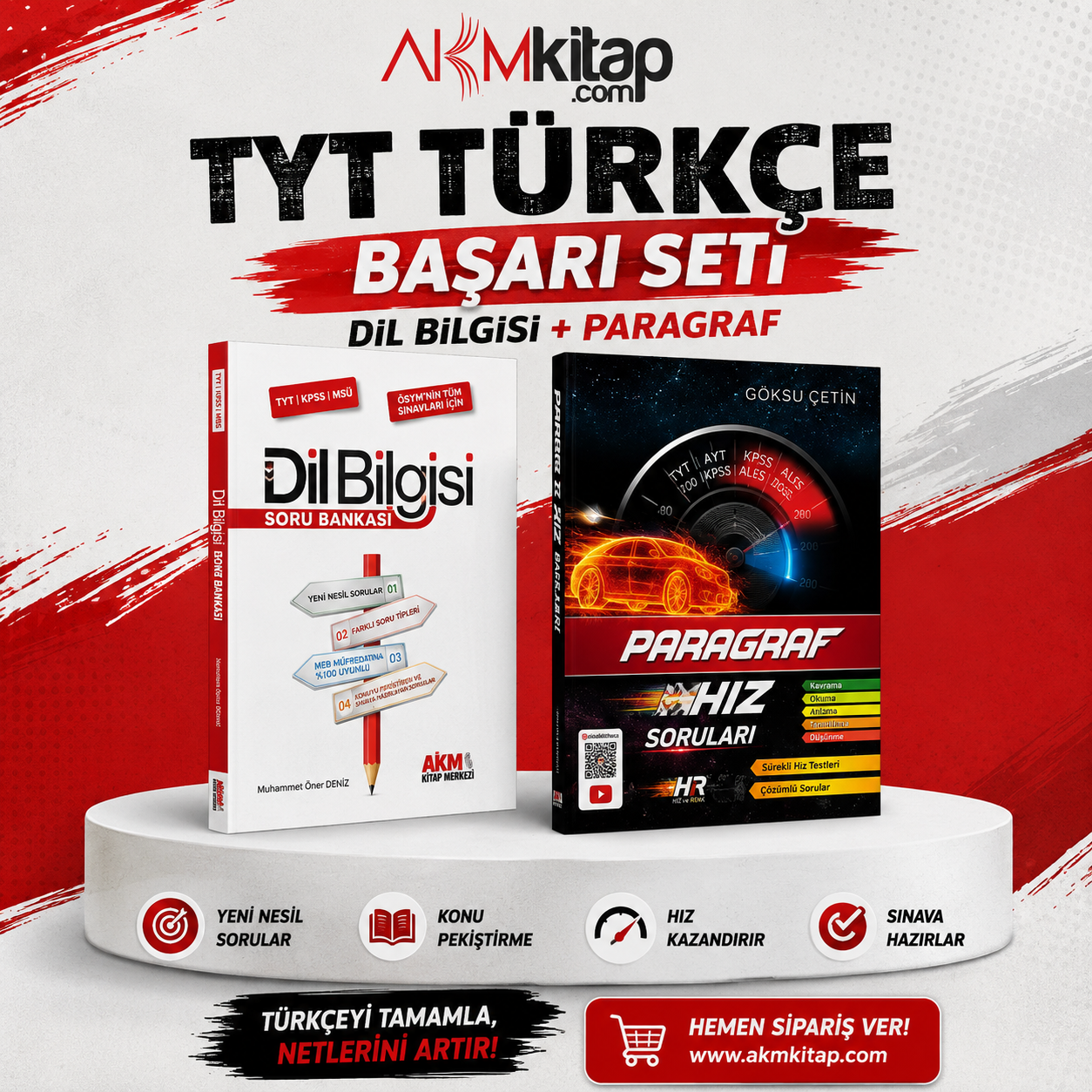 Hız ve Renk TYT AYT KPSS ALES DGS Paragraf ve AKM Dil Bilgisi Soru Bankası Seti 2 Kitap