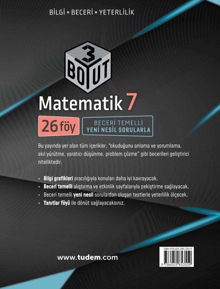 7. Sınıf Matematik 3 Boyut Föy Tudem Yayınları