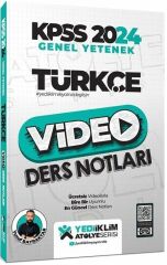 2024 KPSS Türkçe Atölye Video Ders Notları Yediiklim Yayınları
