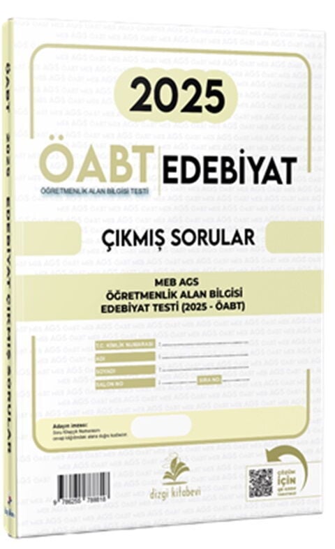 2025 MEB AGS ÖABT Edebiyat Video Çözümlü Sınavı Tek Fasikül Orijinal Çıkmış Sorular Dizgi Kitap