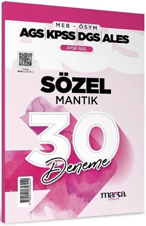 MEB AGS KPSS DGS ALES Sözel Mantık 30 Deneme Marka Yayınları