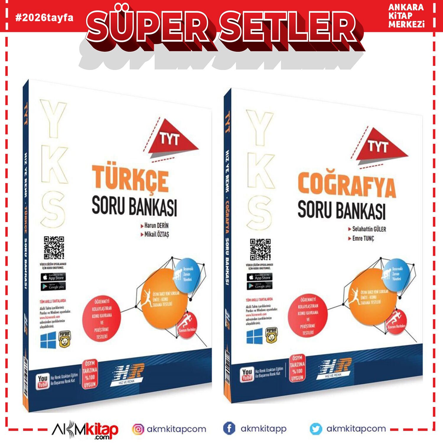 Hız ve Renk TYT Türkçe ve Coğrafya Soru Bankası Seti 2 Kitap