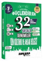 7. Sınıf Din Kültürü ve Ahlak Bilgisi Güçlendiren 32 Haftalık Kazanım Denemeleri Ankara Yayıncılık