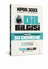 2023 KPSS Genel Yetenek Dil Bilgisi Tamamı Video Çözümlü 30 Deneme Yediiklim Yayınları