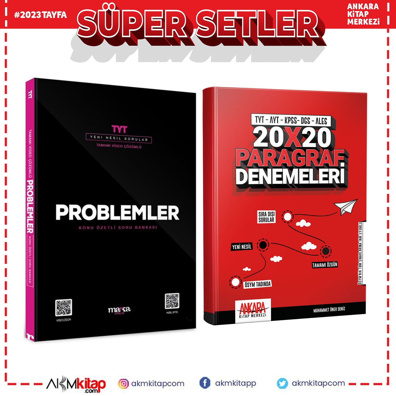Marka TYT Problemler Soru Bankası ve AKM Paragraf Deneme Seti 2 Kitap