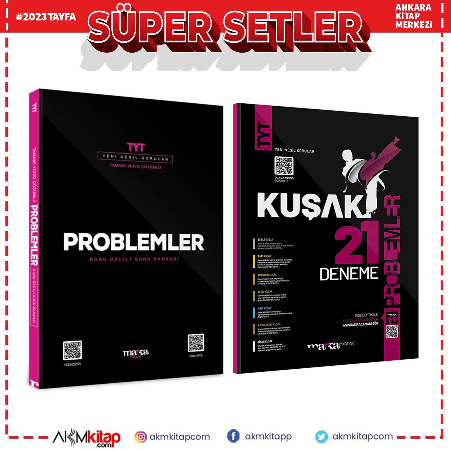 Marka Yayınları TYT Problemler ve Kuşak Deneme Seti 2 Kitap
