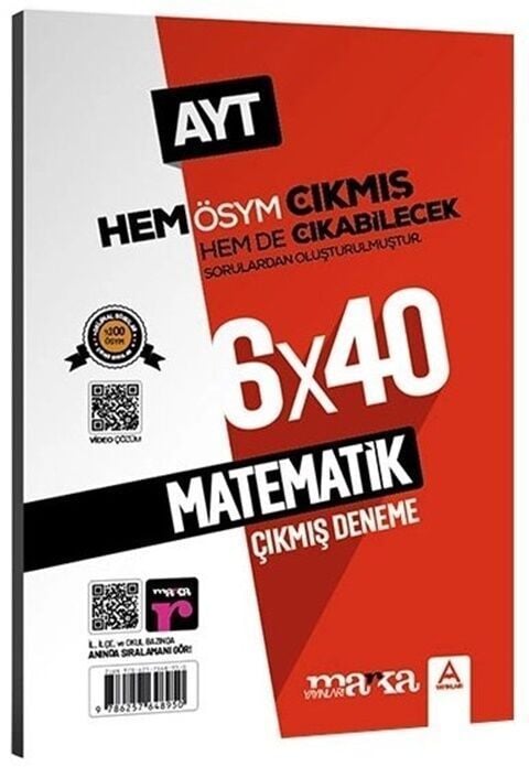 AYT Matematik 6x40 Çıkmış ve Çıkabilecek Denemeler Marka Yayınları