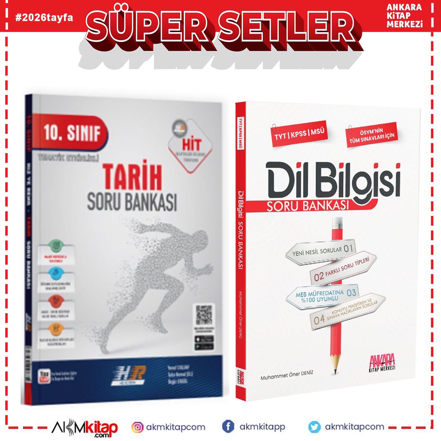 Hız ve Renk 10.Sınıf Tarih ve AKM Dil Bilgisi Soru Bankası Seti 2 Kitap