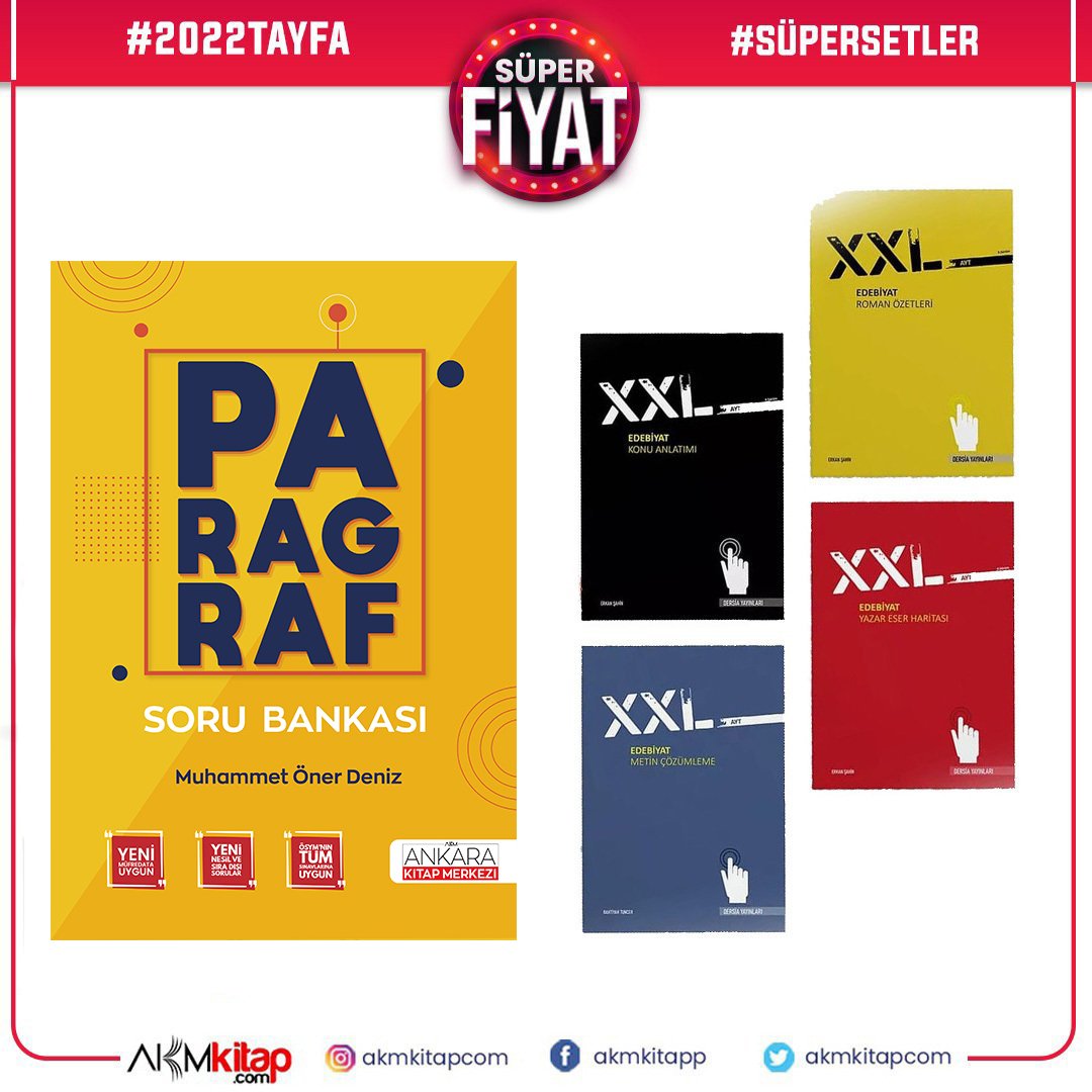 Ankara Kitap Merkezi Paragraf ve Dersia AYT Edebiyat XXL Seti
