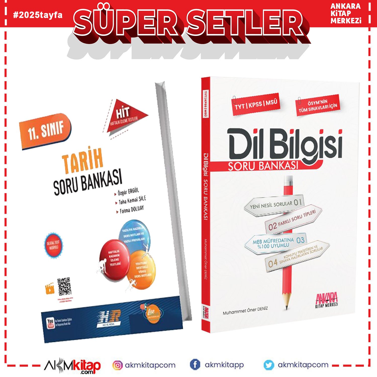 Hız ve Renk 11.Sınıf Tarih ve AKM Dil Bilgisi Soru Bankası Seti 2 Kitap