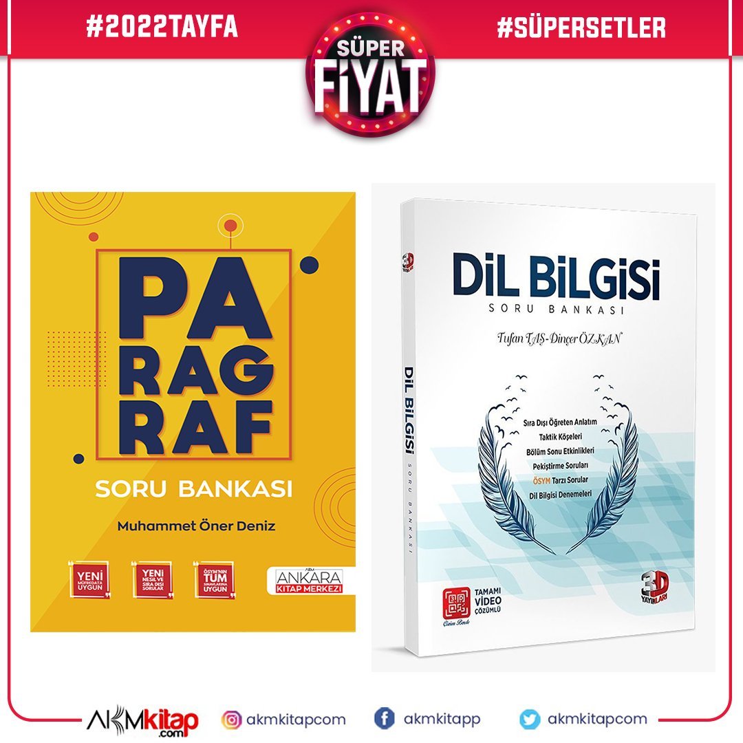 3D Dil Bilgisi ve Ankara Kitap Merkezi Paragraf Soru Bankası Seti 2 Kitap