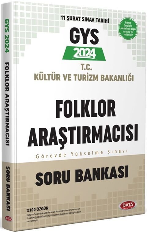 2024 GYS T.C Kültür Ve Turizm Bakanlığı Folklor Araştırmacısı Soru Bankası Data Yayınları
