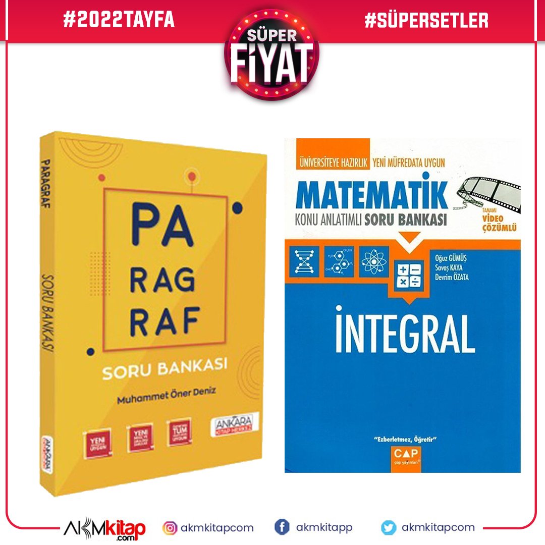 Çap Yayınları İntegral ve Ankara Kitap Merkezi Paragraf Soru Bankası Seti 2 Kitap