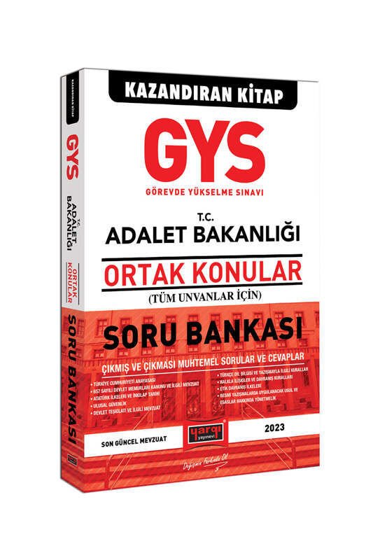 2023 Adalet Bakanlığı GYS Tüm Unvanlar İçin Ortak Konular Soru Bankası Yargı Yayınları