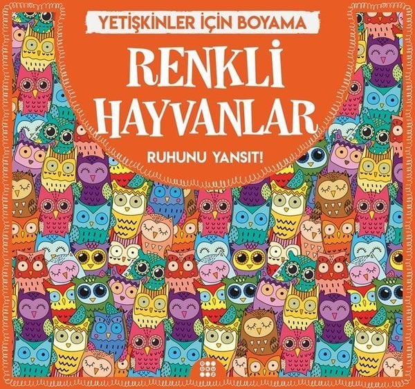 Renkli Hayvanlar - Yetişkinler İçin Boyama Dokuz Yayınları