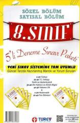 8.Sınıf Sözel Bölüm Sayısal Bölüm 5 li Deneme Sınavı Paketi Türev Yayınları
