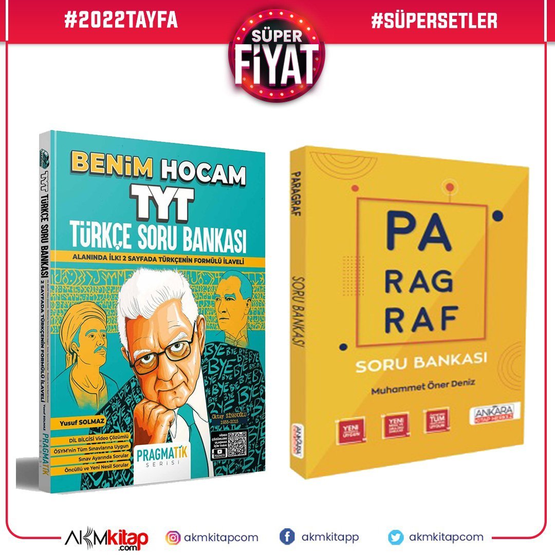 Benim Hocam TYT Türkçe Pragmatik ve Ankara Kitap Merkezi Paragraf Soru Bankası 2 Kitap Set