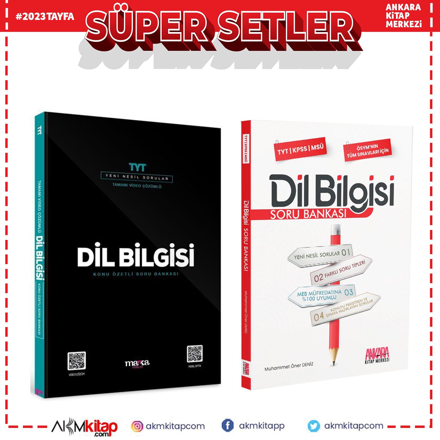 Marka ve AKM TYT Dil Bilgisi Soru Bankası Seti 2 Kitap