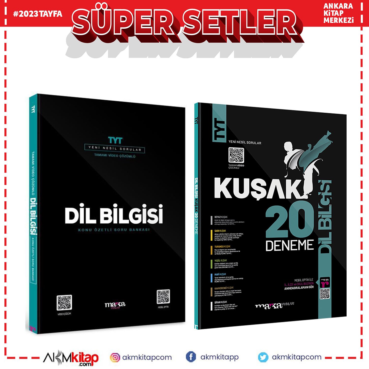 Marka Yayınları TYT Dil Bilgisi Soru Bankası ve Kuşak Deneme Seti 2 Kitap