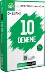 2026 KPSS Genel Yetenek Genel Kültür Ön Lisans Tamamı Çözümlü 10 Deneme Pegem Yayınları
