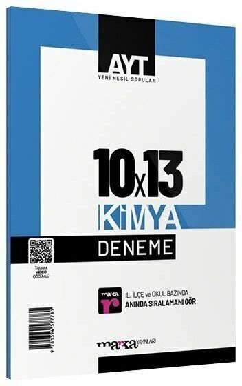 AYT Kimya 10 Deneme Tamamı Video Çözümlü Marka Yayınları