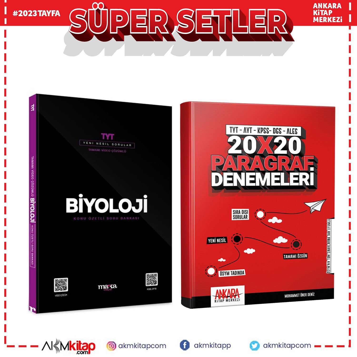 Marka TYT Biyoloji Soru ve AKM Paragraf Deneme Seti 2 Kitap