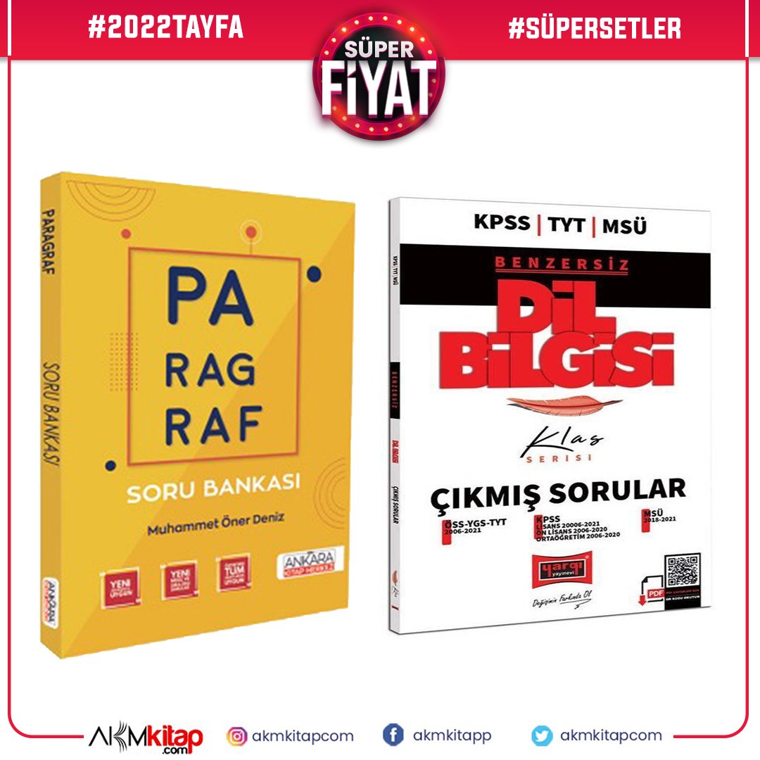 Yargı Yayınları TYT Dil Bilgisi Çıkmış Sorular ve Ankara Kitap Merkezi Paragraf Soru Bankası Seti 2 Kitap