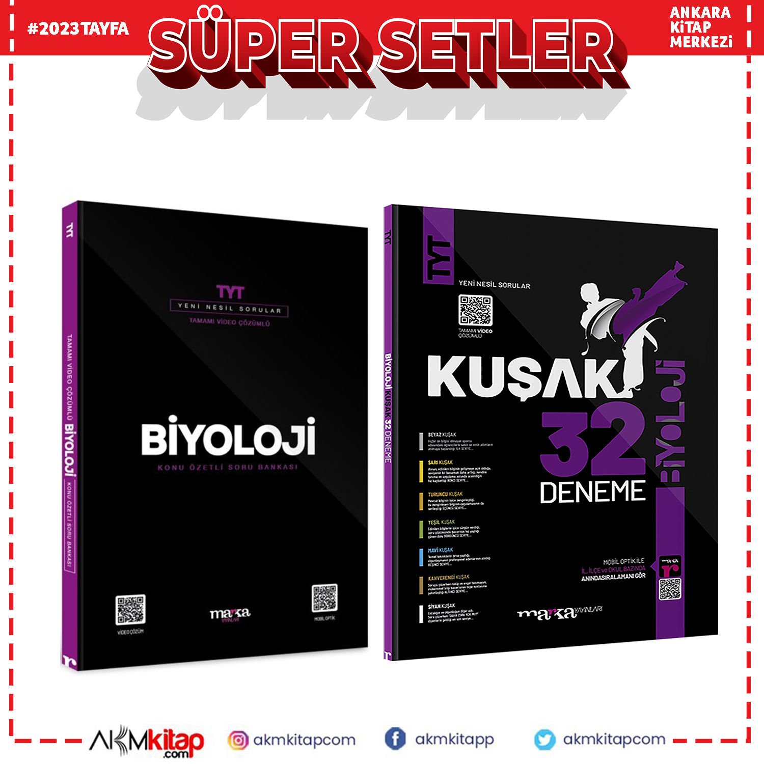 Marka Yayınları TYT Biyoloji Soru ve Kuşak Deneme Seti 2 Kitap