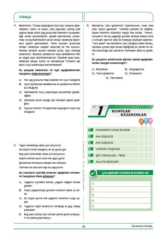 TYT AYT Paragraf Hız Soruları Kondisyon Denemeleri Hız ve Renk Yayınları