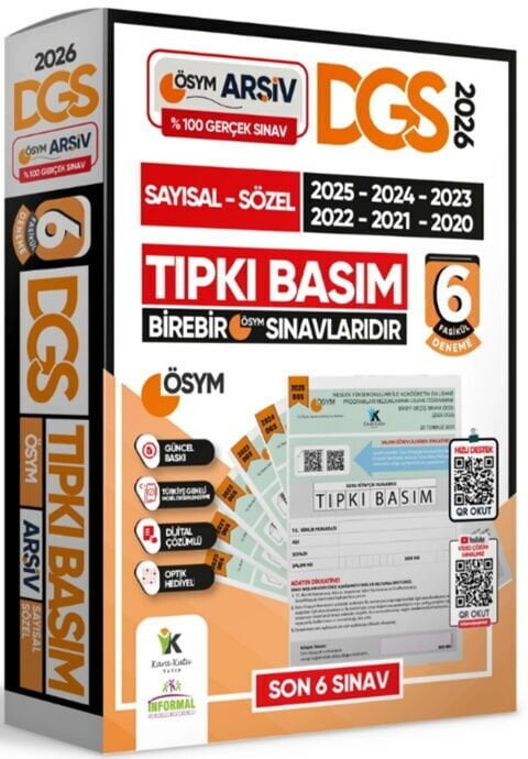 2026 DGS Çıkmış Soru Tıpkı Basım ÖSYM TAM Kitapçık SAY- SÖZ TM Türkiye Geneli 6lı Deneme İnformal Yayınları