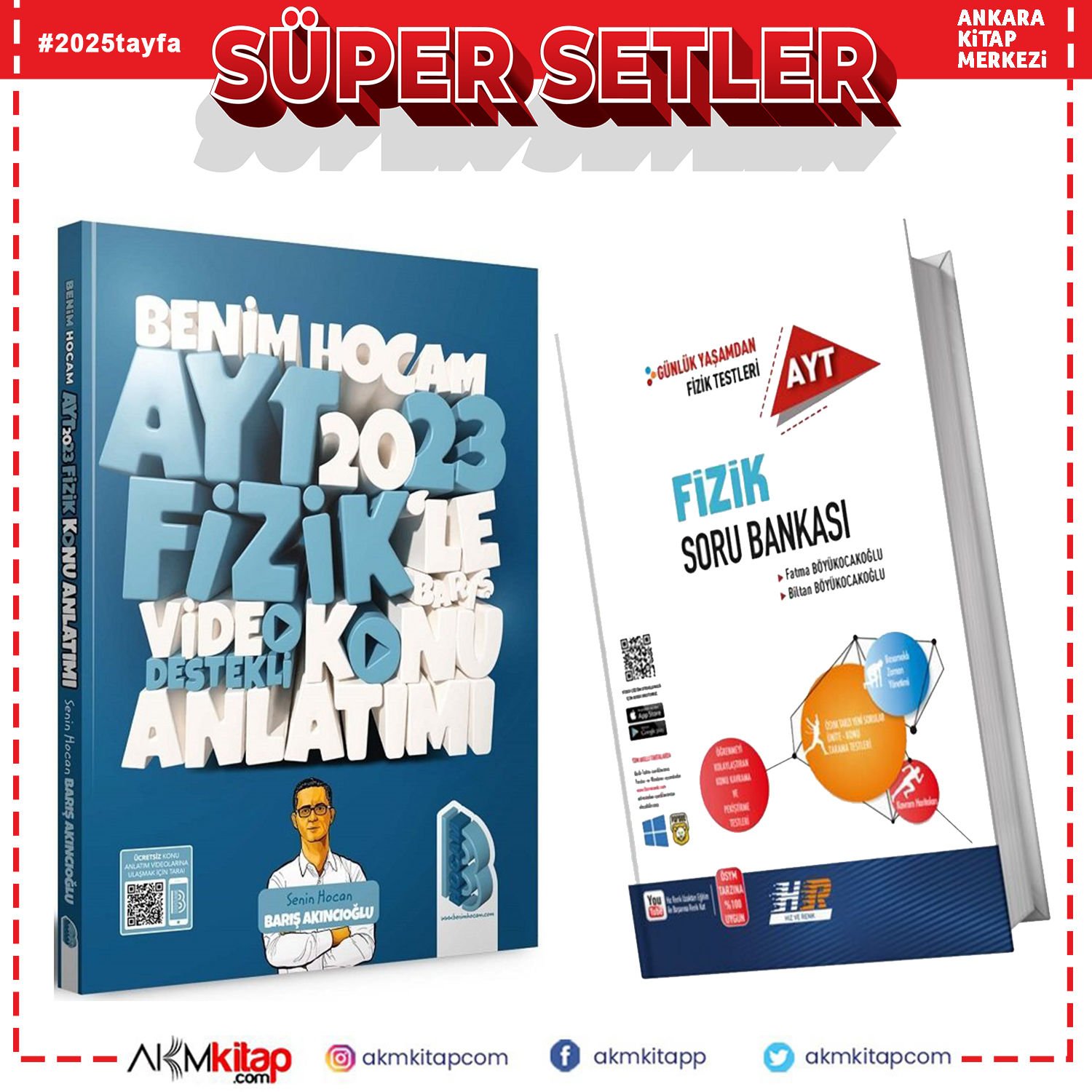 Benim Hocam 2023 AYT Fizik Konu ve Hız Renk Soru Bankası Seti 2 Kitap