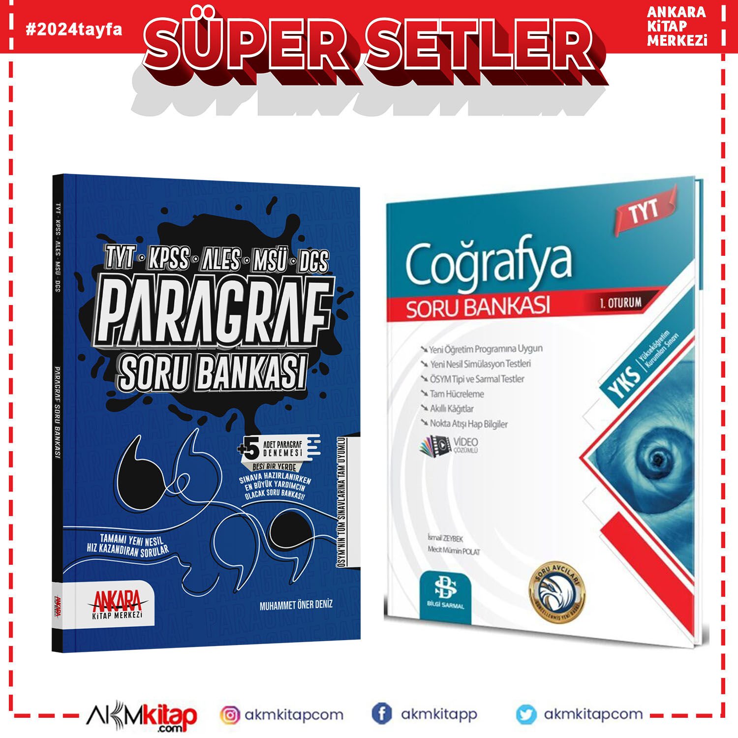 Bilgi Sarmal TYT Coğrafya ve Ankara Kitap Merkezi Paragraf Soru Bankası Seti 2 Kitap