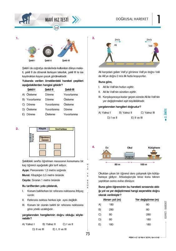 TYT Fizik Soru Bankası Hız ve Renk Yayınları
